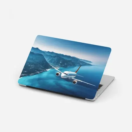 Pegatina para portátil vuelo sobre costa turquesa – Pixers®