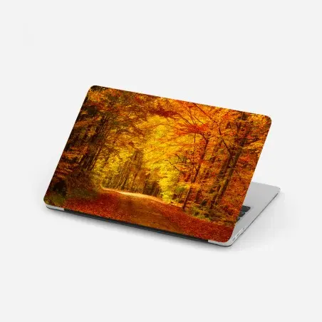 Pegatina para portátil bosque otoñal en tonos dorados – Pixers®