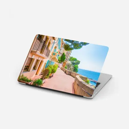 Pegatina para portátil paseo mediterráneo junto al mar – Pixers®
