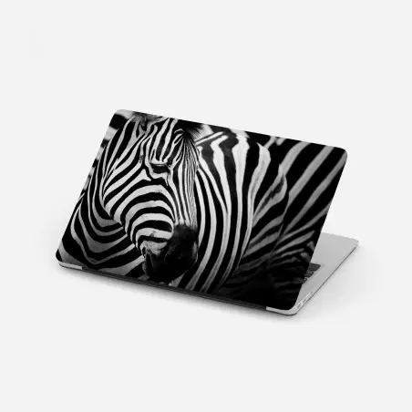 Pegatina para portátil patrón de rayas de cebra en blanco y negro – Pixers®