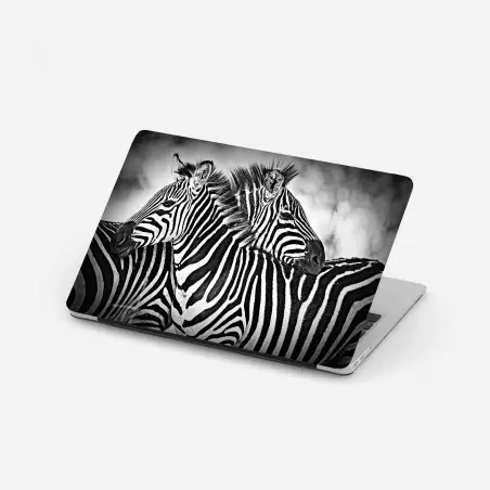 Pegatina para portátil abrazo de cebras en blanco y negro – Pixers®