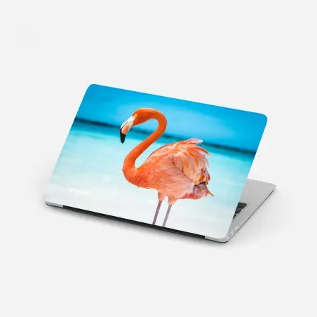 Pegatina para portátil flamenco rosa junto al mar – Pixers®