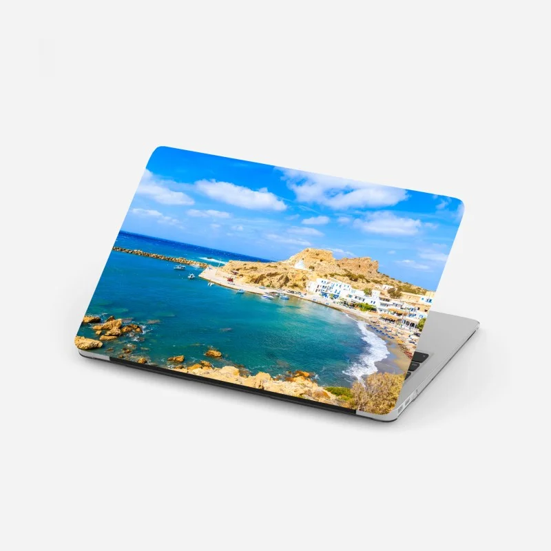 Pegatina para portátil vista costera de Finiki en Karpathos