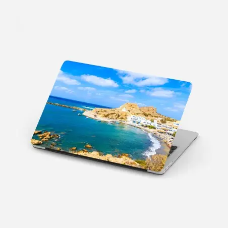 Pegatina para portátil vista costera de Finiki en Karpathos – Pixers®