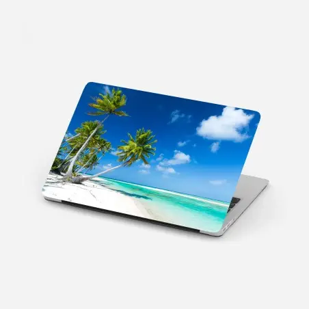 Pegatina para portátil paraíso tropical con palmeras – Pixers®