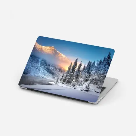 Pegatina para portátil amanecer en Morskie Oko, paisaje invernal de los Tatra – Pixers®