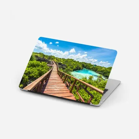 Pegatina para portátil pasarela hacia el paraíso tropical – Pixers®