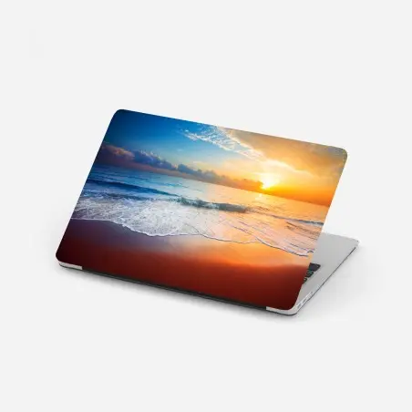 Pegatina para portátil amanecer dorado sobre el mar – Pixers®