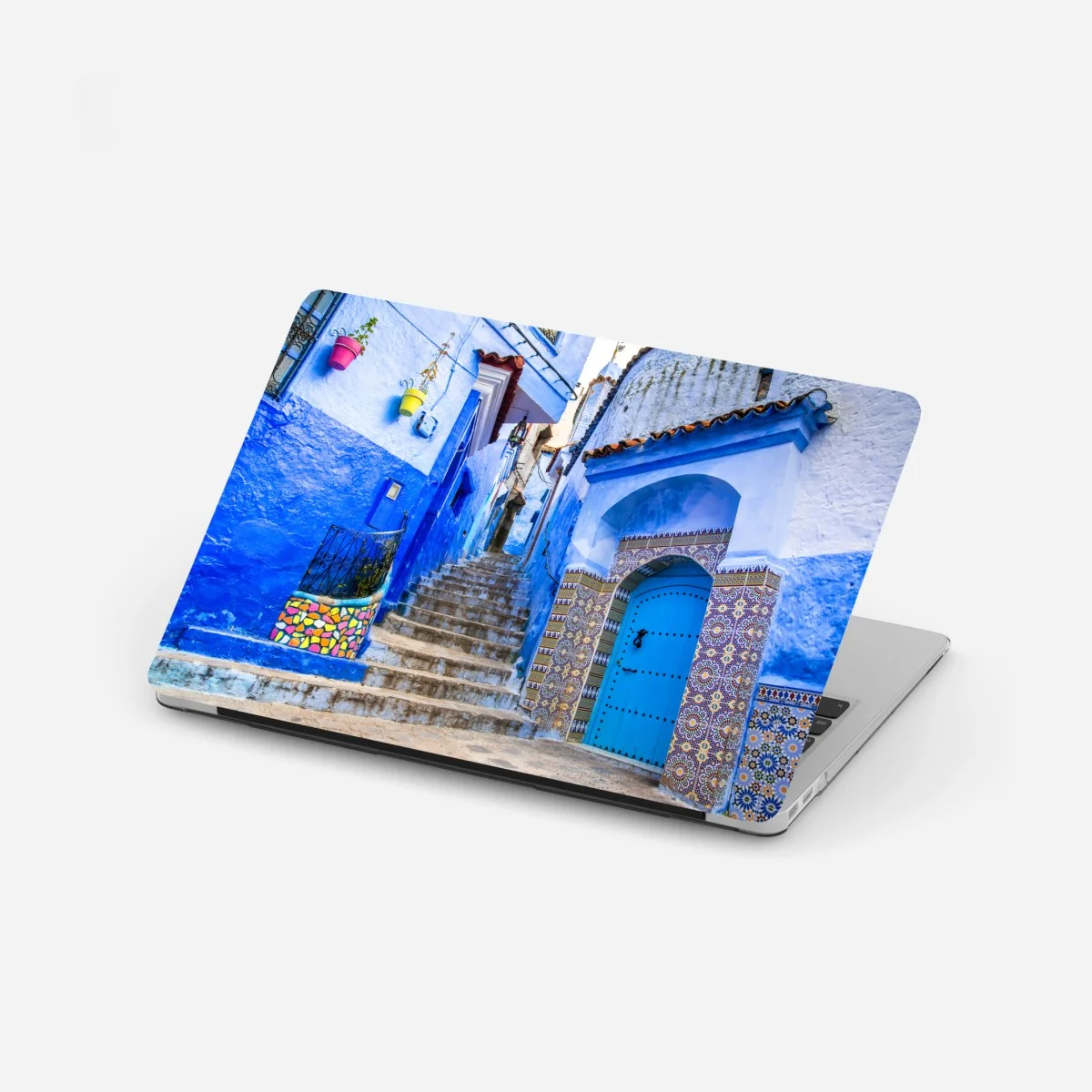 Pegatina para portátil calle azul de Chefchaouen – Pixers® Pegatina para portátil calle azul de Chefchaouen – Pixers®