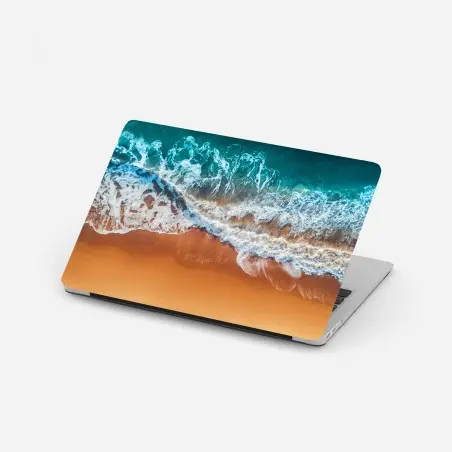 Pegatina para portátil olas aéreas sobre la playa – Pixers®