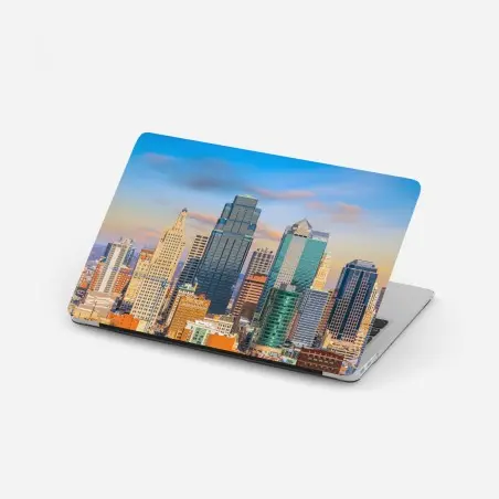 Pegatina para portátil amanecer sobre el skyline de Kansas City – Pixers®