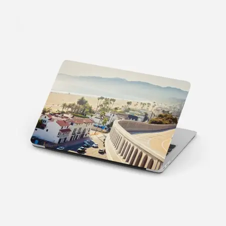 Pegatina para portátil vistas costeras de Santa Monica al océano – Pixers®
