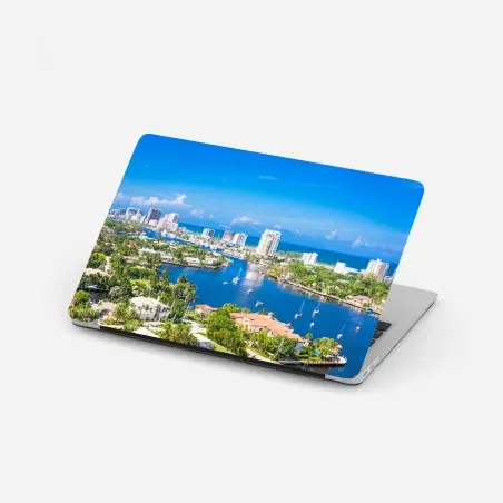 Pegatina para portátil horizonte costero de Fort Lauderdale sobre la isla barrera – Pixers®