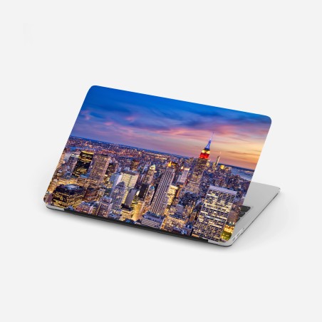 Pegatina para portátil puesta de sol en Midtown de Nueva York con Empire State – Pixers®