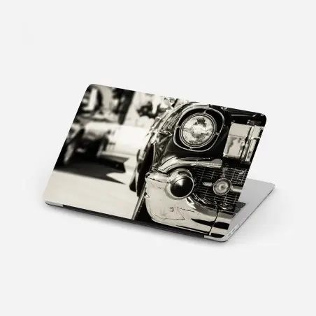Pegatina para portátil detalle cromado de coche clásico en sepia – Pixers®