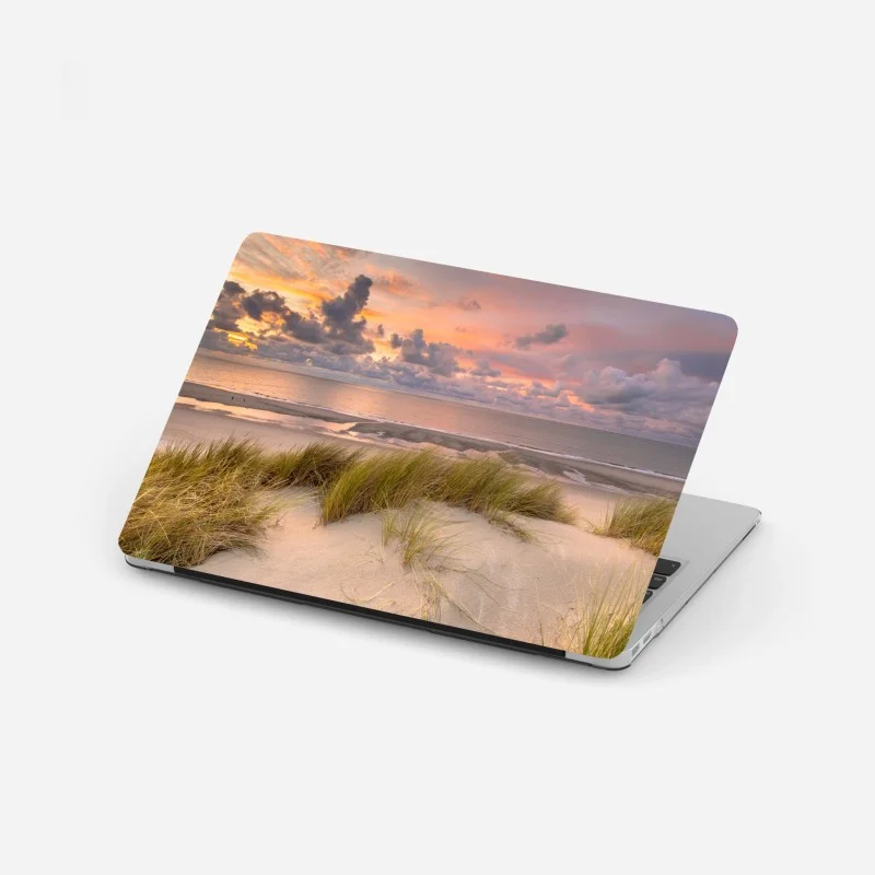 Pegatina para portátil puesta de sol sobre las dunas de Zeeland