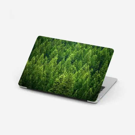 Pegatina para portátil bosque de pinos en verde esmeralda – Pixers®
