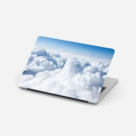 Pegatina para portátil nubes esponjosas sobre el cielo azul – Pixers®