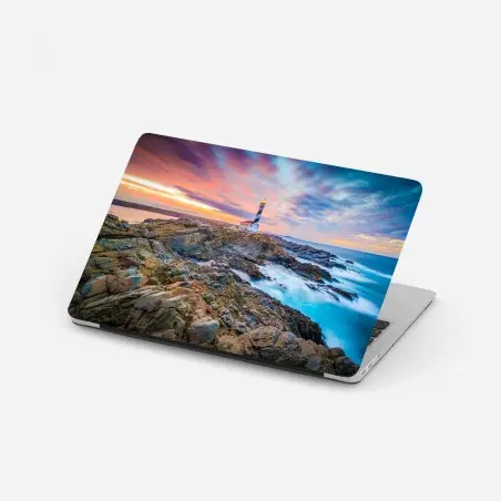 Pegatina para portátil puesta de sol en el faro de Favaritx, Menorca – Pixers®
