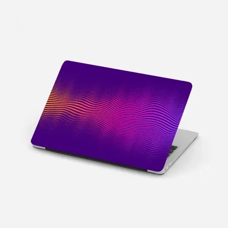 Pegatina para portátil ondas de color vibrante sobre fondo morado – Pixers®