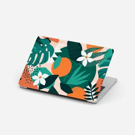 Pegatina para portátil arte mural tropical con naranjas y flores – Pixers®