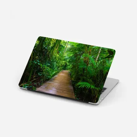 Pegatina para portátil pasarela en manglar: paseo entre verdes – Pixers®