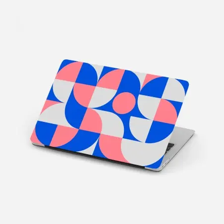 Pegatina para portátil composición geométrica escandinava en rosa y azul – Pixers®