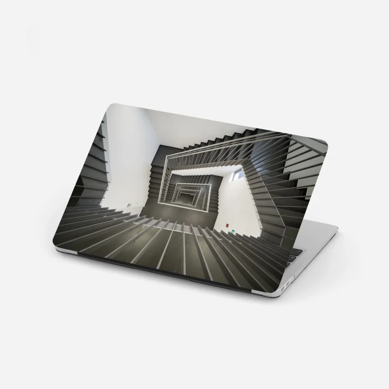 Pegatina para portátil escalera geométrica vista cenital