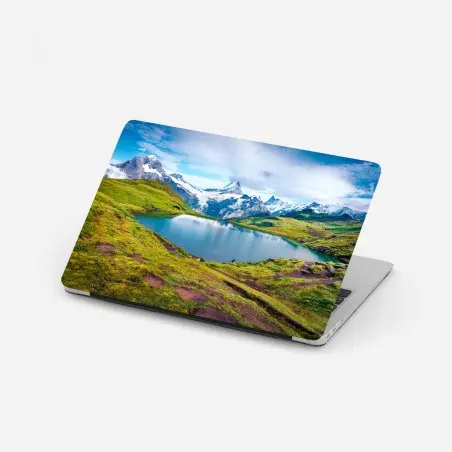 Pegatina para portátil amanecer sobre Bachalpsee en los Alpes Berneses, Suiza – Pixers®