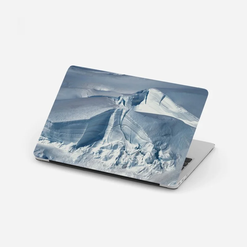 Pegatina para portátil paisaje glacial abstracto en tonos azules y blancos