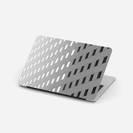 Pegatina para portátil fachada geométrica en blanco y negro – Pixers®