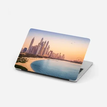 Pegatina para portátil vistas de Dubái al atardecer – Pixers®