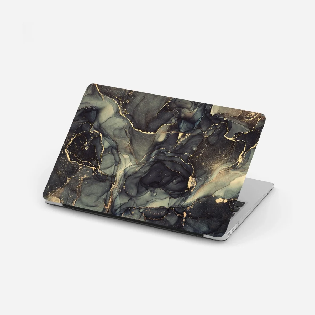 Pegatina para portátil arte abstracto líquido en tonos gris y dorado – Pixers® Pegatina para portátil arte abstracto líquido en tonos gris y dorado – Pixers®