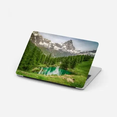 Pegatina para portátil serenidad en el Lago Blu de Cervinia – Pixers®