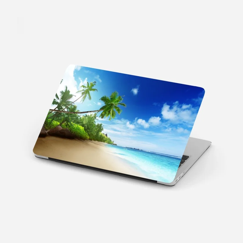 Pegatina para portátil atardecer tropical en Mahé, Seychelles