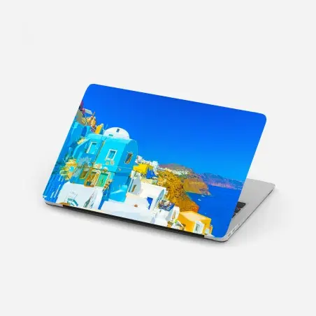 Pegatina para portátil mirador de Oia en Santorini – Pixers®