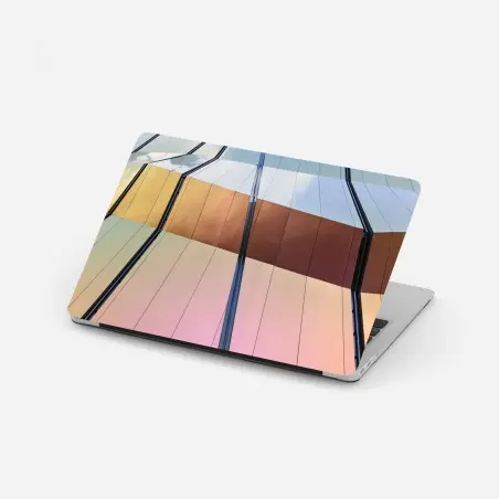 Pegatina para portátil fachada geométrica iridiscente en tonos metálicos – Pixers®