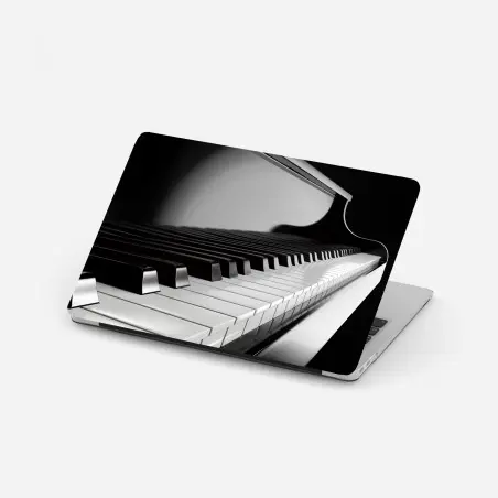 Pegatina para portátil teclas de piano en blanco y negro – Pixers®