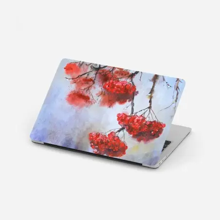Pegatina para portátil ramas con bayas rojas en acuarela – Pixers®