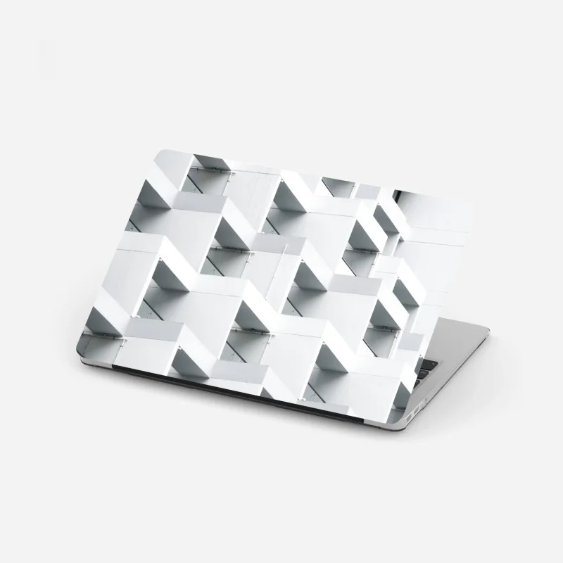 Pegatina para portátil patrón arquitectónico blanco y minimalista