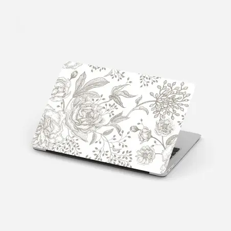 Pegatina para portátil patrón floral botánico en tonos neutros – Pixers®