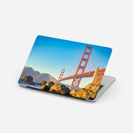 Pegatina para portátil vista panorámica del puente Golden Gate en San Francisco – Pixers®