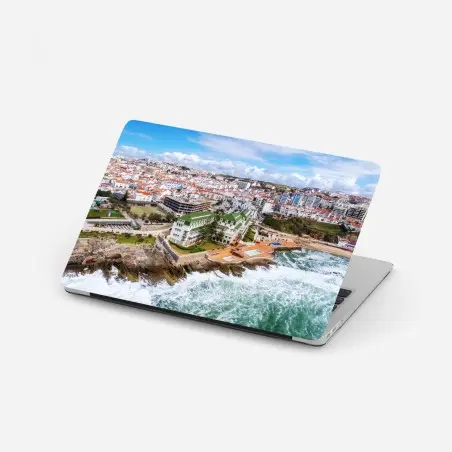 Pegatina para portátil vistas costeras de ciudad y acantilados – Pixers®