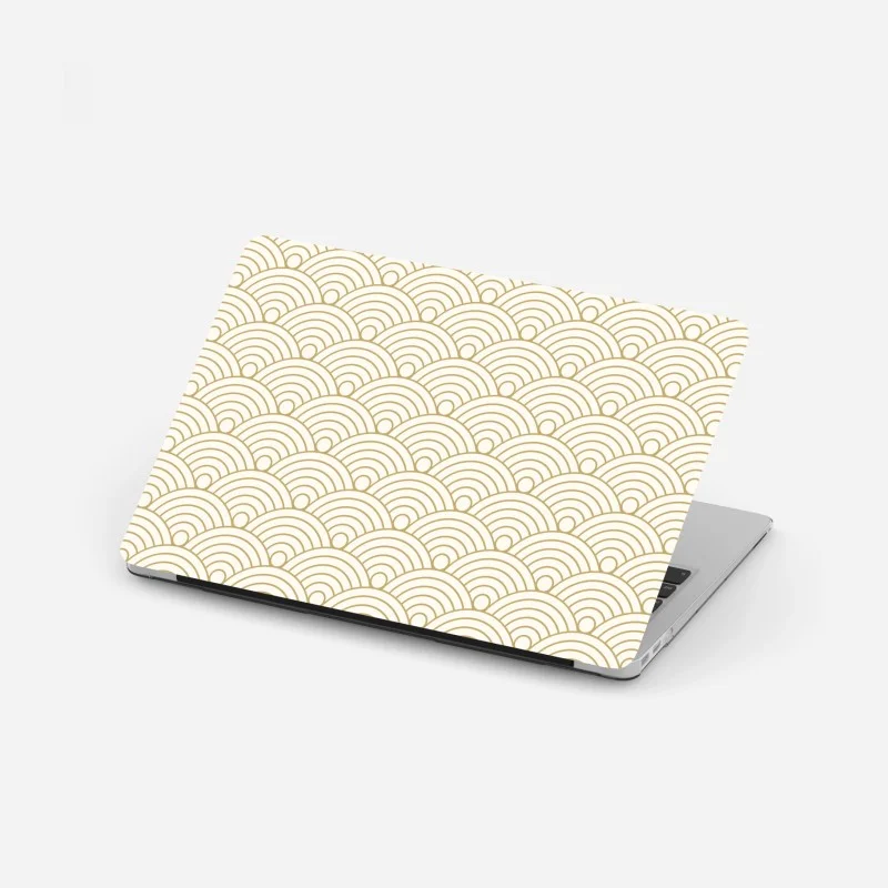 Pegatina para portátil patrón semicircular dorado minimalista