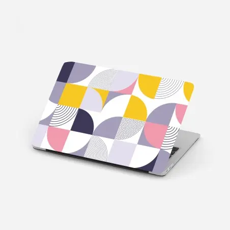 Pegatina para portátil diseño geométrico en tonos pastel y formas curvas – Pixers®
