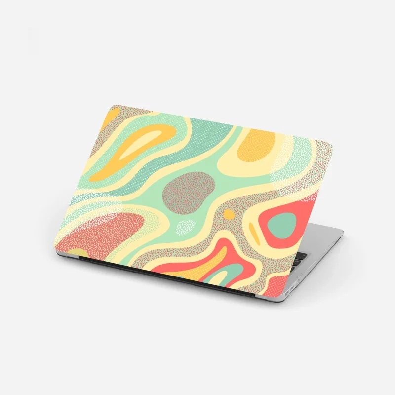 Pegatina para portátil diseño abstracto orgánico en tonos pastel