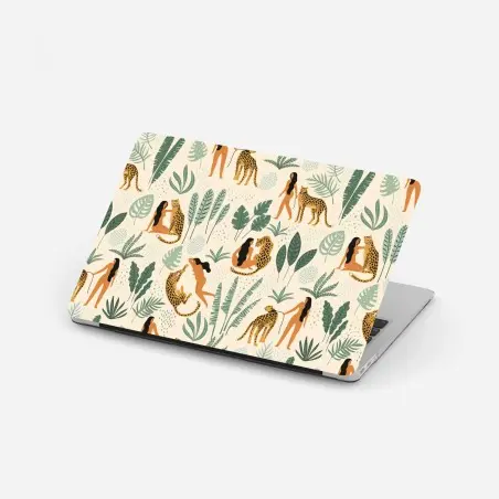 Pegatina para portátil armonía tropical entre mujeres y felinos – Pixers®