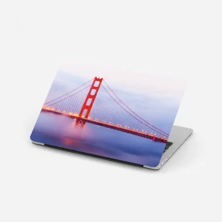 Pegatina para portátil puente Golden Gate en la niebla – Pixers®