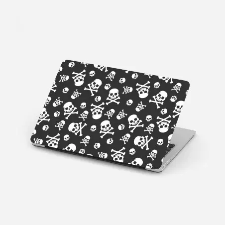 Pegatina para portátil patrón de calaveras en blanco y negro – Pixers®
