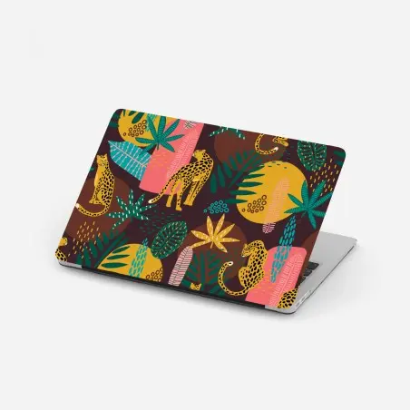 Pegatina para portátil estampado de leopardos y hojas tropicales – Pixers®